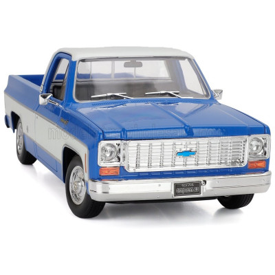 MAISTO CHEVROLET C-10 PICK-UP CHEYENNE SUPER 1974 - BLUE WHITE 1/18