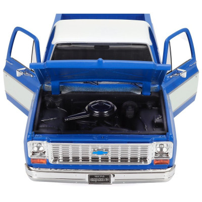MAISTO CHEVROLET C-10 PICK-UP CHEYENNE SUPER 1974 - BLUE WHITE 1/18