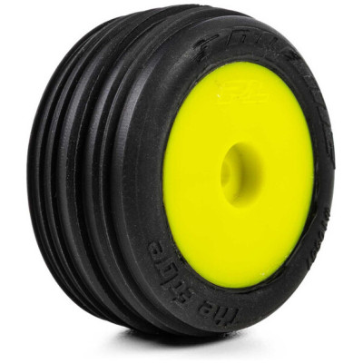 Pro-Line kolo s pneu Edge přední / Step Pin zadní, disk žlutý, Hex 7mm (4): Losi Micro-T