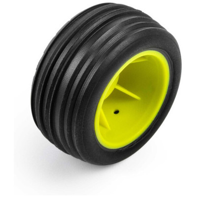 Pro-Line kolo s pneu Edge přední / Step Pin zadní, disk žlutý, Hex 7mm (4): Losi Micro-T