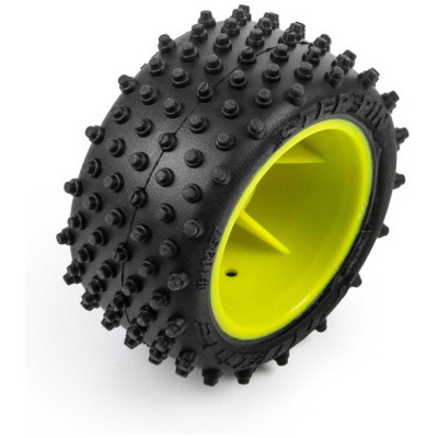 Pro-Line kolo s pneu Edge přední / Step Pin zadní, disk žlutý, Hex 7mm (4): Losi Micro-T