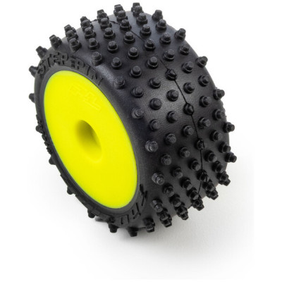 Pro-Line kolo s pneu Edge přední / Step Pin zadní, disk žlutý, Hex 7mm (4): Losi Micro-T