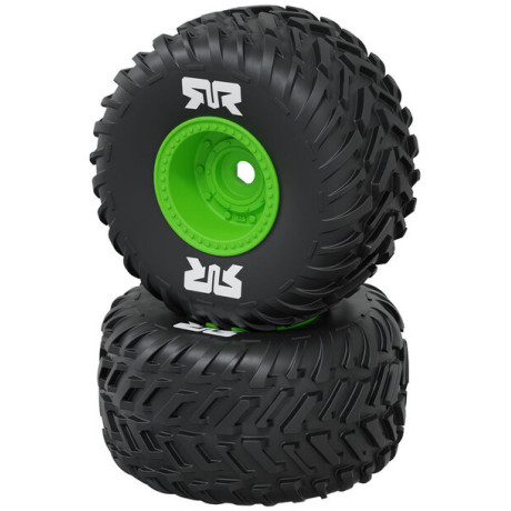 Arrma kolo s pneu dBoots Cut Chevron, Hex 16mm, disk zelený (2)