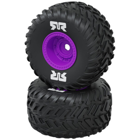 Arrma kolo s pneu dBoots Cut Chevron, Hex 16mm, disk fialový (2)