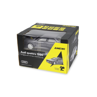 Audi quattro 1980 Onroad/Drift s gyroskopom, pohon 4WD, mierka 1:28, RTR, grafitovo šedá