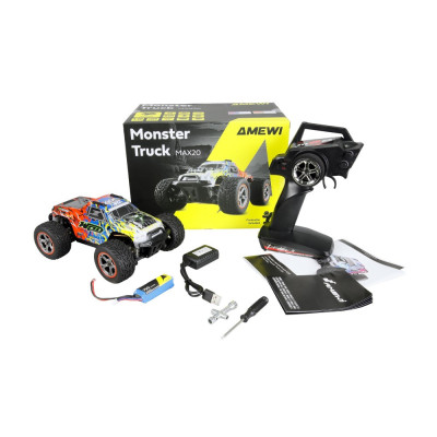 MAX20 Monster Truck brushed 4WD 1/20 RTR modro-oranžový