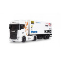 Mini Scania 730 S so skriňovým návesom, pohon 4WD, mierka 1:64, RTR, biela