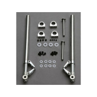 Alumíniumból készült behúzható futóműlábak 60-120-as repülőgépmodellekhez, fedélzeti konzolokkal.