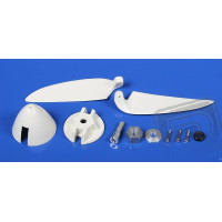 Komplett hátrahajló légcsavar 40 mm-es orrkúppal és 3 mm-es tengelyt befogópatronnal, az 500/600-as motorokhoz.