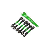 Tuning alkatrészek RC modellautókhoz Traxxas 4-Tec 2.0: Alumínium összekötő rudak zöld (készlet).