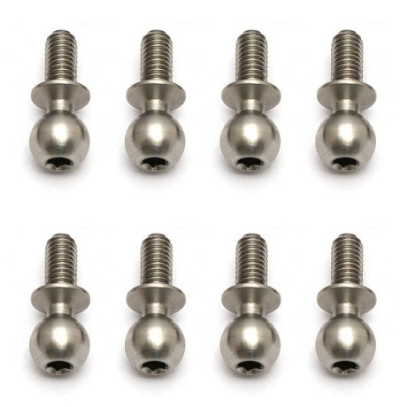 Kulové čepy, střibrné, 6mm, 8ks.