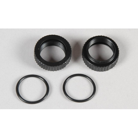 Plastové matky nastavování, pro olej. tlumiče 16mm s O kroužky, 2ks.