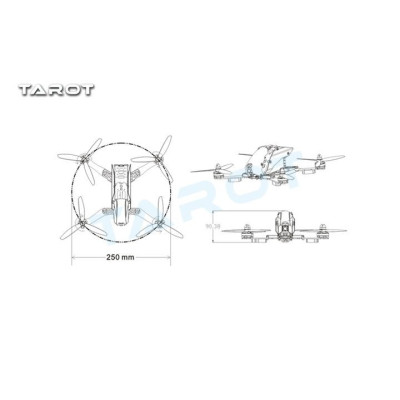 Tarot 250 Through FPV kit CF version TL250C