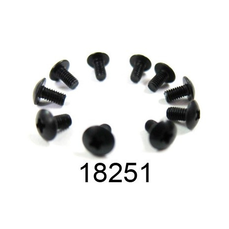 2,6x6mm šroub s kulatou hlavou, 10ks.