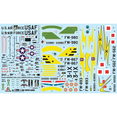 Model Kit letadlo 1398 - F-100F SUPER SABRE (1:72)