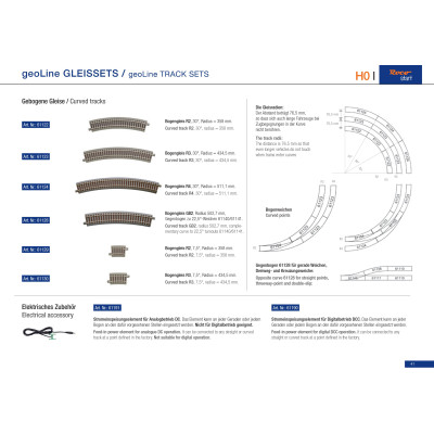 Oblúková koľaj R4, geoLine, r511,1mm, 30°