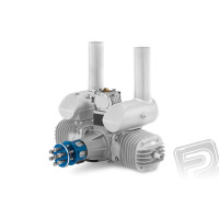 Légi járművekbe alkalmazható benzines lapos kéthengeres motor 123 ccm-el, 12 lóerős motorral, üzemi fordulatszám 1500-8900ford./perc, motor súlya 2300g + expanziós hangtompító 330g + gyújtás 202g. Expanziós és hangolt kipufogódobokhoz is alkalmas.