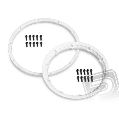 Pojistný kroužek kola, bílý 2ks