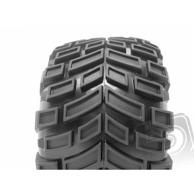 Nalepené Super Mudders gumy 155x85mm na chromových diskách, 2ks. pro Savage