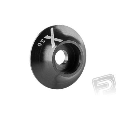 Kovová podložka s O-kroužkem (X logo) 3 mm, černá, 10.ks