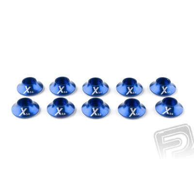 Kovová podložka s O-kroužkem (X logo) 3 mm, modrá, 10.ks