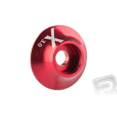 Kovová podložka s O-kroužkem (X logo) 3 mm, červená, 10.ks