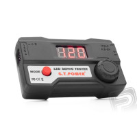 Miniatűr szervó teszter egyidejűleg 4 db szervó semleges beállításokra (impulzusszélesség 1,5 ms) és manuálisan vagy automatikus szervó működése tesztelésére szolgál (jel 0,7-2,3 ms tartományban) a három számjegyű LED kijelzőn vezérlőimpulzusok szélességének megjelenítésével. Táplálás 4,8-6 V.
