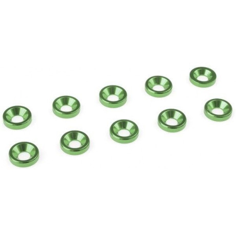 Podložka pre záp. skrutku M3 hliník zelená (10ks)