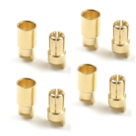 Konektor pozlátený 6.0mm (4 páry)