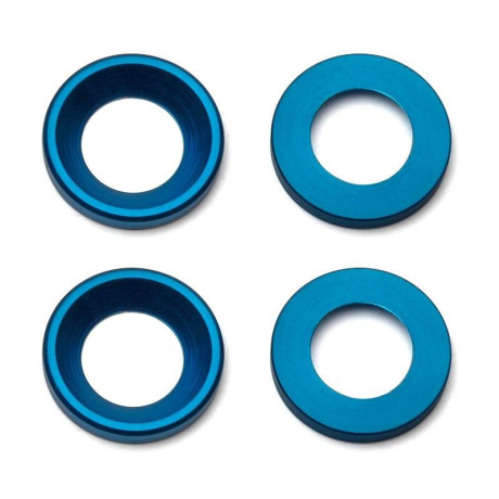 RC8B3 modré hliníkové podložky motoru, 4 ks.