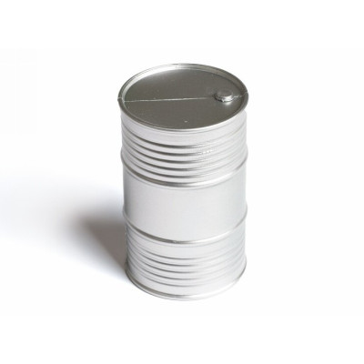 Olejový barel v měřítku 1/10 (stříbrný)