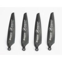 Jobbos hátrahajló műanyag légcsavar, üvegszállal töltött, méret és emelkedés 10/5 hüvelyk, 25/12,5 mm, furat 5,2 mm, súly 3,5 g.