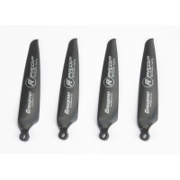 Jobbos hátrahajló műanyag légcsavar, üvegszállal merevített, méret és emelkedés 9/5 hüvelyk, 23/12,5 mm, furat 5,8 mm, súly 2,5 g.