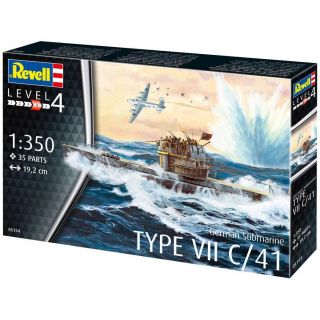 Plastic ModelKit ponorka 05154 - German Submarine Type VII C/41 (1:350)