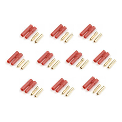 Konektor zlacený 4.0mm s plastovým krytem (5 párů)