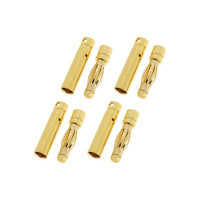 Csatlakozó aranyozott 4,0 mm-es tű és hüvely, hosszú (4 pár).