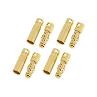 Konektor zlacený 4.0mm krátký (4 páry)