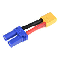 Átalakító kábel csatlakozókkal EC5 akkumulátor (nő) - XT-60 egység (hím), 12AWG kábel.