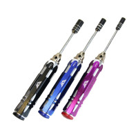 HSS acélból készült imbuszos csavarhúzó készlet, 4,5 mm, 5,5 mm és 7,0 mm méretben. A szár hossza 60 mm, a nyél hossza 105 mm, átmérője 21 mm.