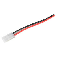 Aranyozott Mini Tamiya akkumulátor csatlakozó (hím) 16AWG kábellel 12cm hosszú.