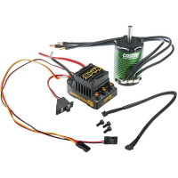 Castle 1410 3800 rpm AC szenzormotor 5 mm-es tengellyel és Castle Sidewinder 4 Cryo-Drive vezérlővel. A készletet 2WD/4WD Buggy, Truggy, Short Course vagy 2WD Monster Truckokhoz tervezték.