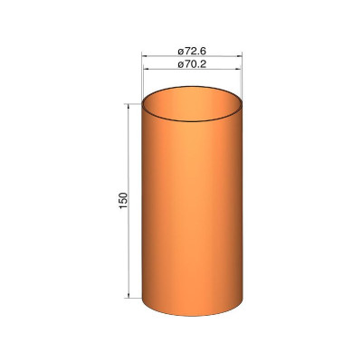 Klima Spojka 75mm trubek pr. 72.6mm x 150mm