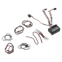 Az Axial LED Night Visions System kifejezetten RC modellautókhoz van programozva. A vezérlőegység 4-9V-os tápegységgel, külső kapcsolóval, a vevőhöz vezető kábelekkel (irány, gázkar) hátrameneti kapcsolóval és 10 csatlakozóval rendelkezik a LED fénysorozathoz. Tartalmazza a 3 mm-es és 5 mm-es LED készleteket különböző színekben.