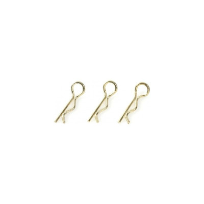 Sponka karosérie 1:8 malá zahnutá zlatá (10)