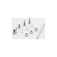 Tartozék nagyméretű acél üzemanyagtartályhoz, 3x tömítőgyűrű M8 finom menettel, 4/3 x 70mm-es cső, d.14x23mm-es dugó 5/4mm-es tömlő véggel.