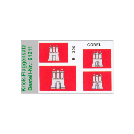 Krick Sada vlajek Wappen von Hamburg