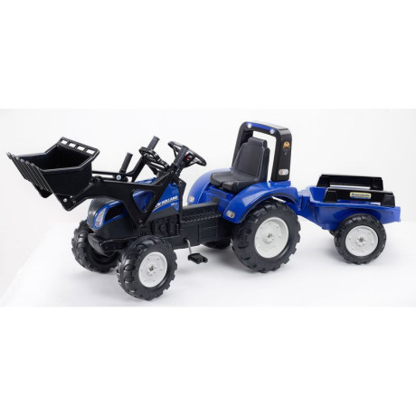 FALK - Šlapací traktor New Holland T8 s nakladačem a vlečkou