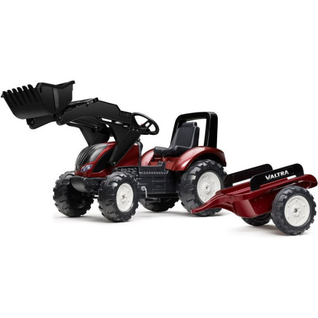 FALK - Šlapací traktor Valtra S4 s nakladačem a vlečkou