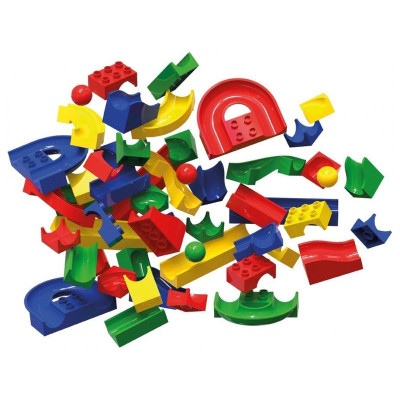 HUBELINO Kuličková dráha - Train set 128 kostek