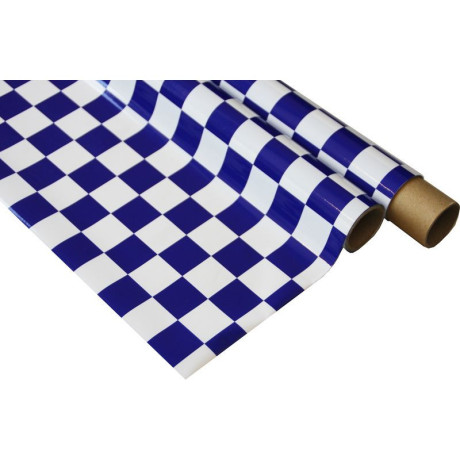 IronOnFilm - kostkovaná bílo/modrá 0.6x2m